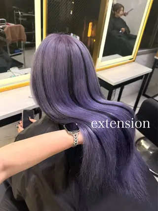 ロング カラー エクステ🩵ブリーチ 韓国ヘア🩵KAEのヘアスタイル