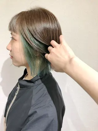 ミディアム カラー 透明感カラー/ボブ あんまみゆのヘアスタイル