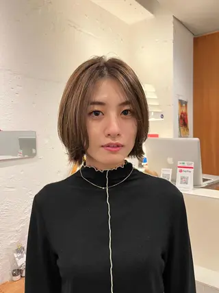 ショート カラー うる艶カラー/恵比寿 ベージュ/丸山陽平のヘアスタイル