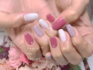 セミロング ネイル Blowe ニュアンスのネイルデザイン