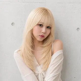 ロング カラー 盛れる顔まわりカット 髪質改善/渋谷/れんのヘアスタイル