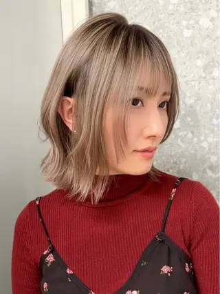 ショート カラー 失敗しないハイトーン ✨ミルクティー/ミワのヘアスタイル