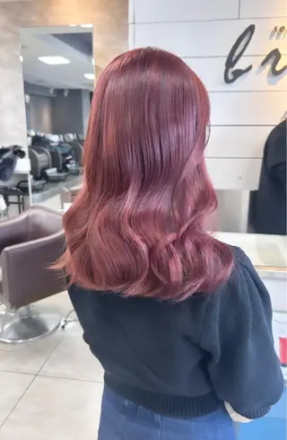 セミロング レイヤー/艶髪カラー 森本くるみのヘアスタイル