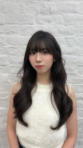 ロング 流れる顔まわり カット✨/きょんさんのヘアスタイル