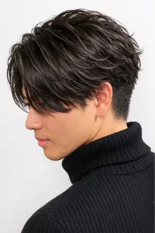ミディアム パーマ 深夜23時まで営業 OR BARBERのヘアスタイル