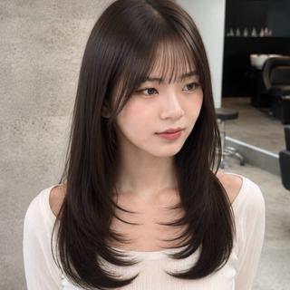 セミロング カラー 新宿/顔周りカット/ レイヤー/がっきーのヘアスタイル