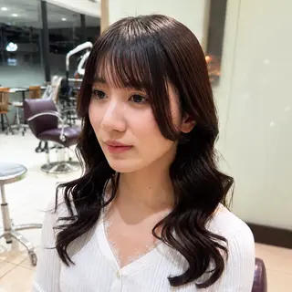 ロング パーマ 韓国風パーマ🌿コテ 巻き風パーマ/るいのヘアスタイル