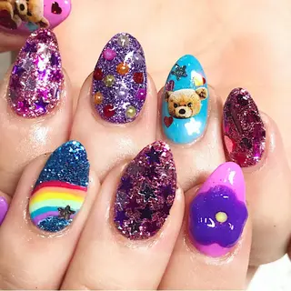 ネイル 渋谷/チップ長さ出し 👑アプレgel-xのネイルデザイン