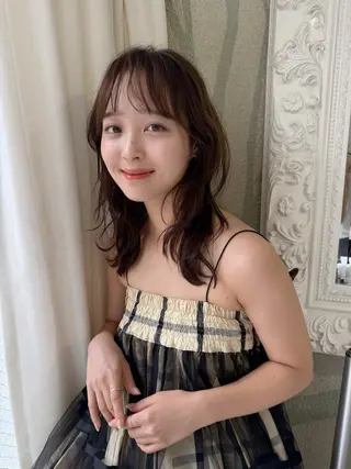 ミディアム パーマ 樋口 夏希のヘアスタイル