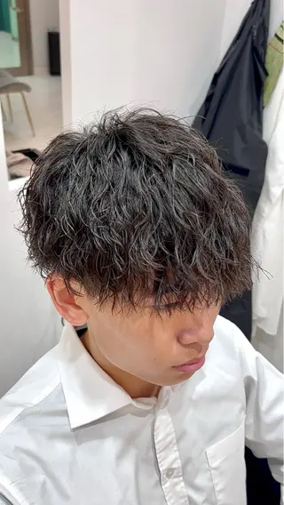 ミディアム メンズパーマ募集中/ 栄/大場和哉のヘアスタイル