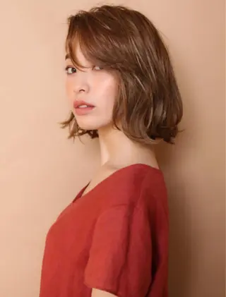 ミディアム カラー パーマ 浅沼 ゆいのヘアスタイル