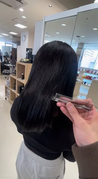 ロング シャドウパーマ／骨格 矯正カット　トモキのヘアスタイル