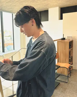 ショート パーマ メンズ 原宿↔︎浦和 美容師 折笠 亮のヘアスタイル