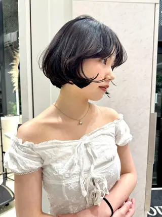 ミディアム パーマ カラー CEINE【セーヌ】 三軒茶屋のヘアスタイル