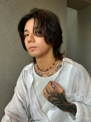 ミディアム メンズ メンズカットパーマ 伊藤瑠星のヘアスタイル