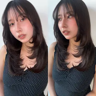 セミロング moe/名古屋美容室 /モデル募集のヘアスタイル