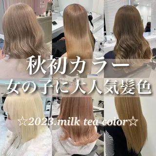 セミロング カラー ラベンダー💜 グレージュ🩶のヘアスタイル
