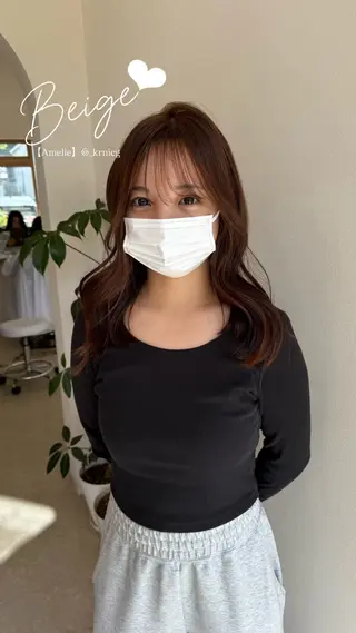 セミロング カラー 松本 華林のヘアスタイル