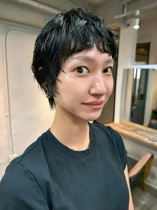 ショート パーマ 森貴裕/ニュアンス パーマ/オリーブのヘアスタイル