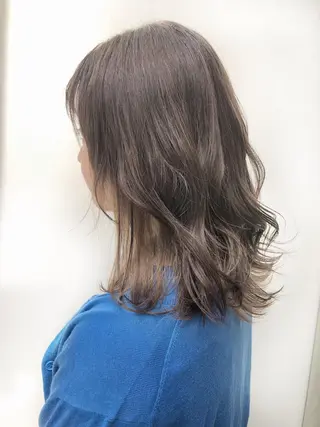 セミロング カラー ナチュラルスタイル/ 透明感カラー/比嘉のヘアスタイル