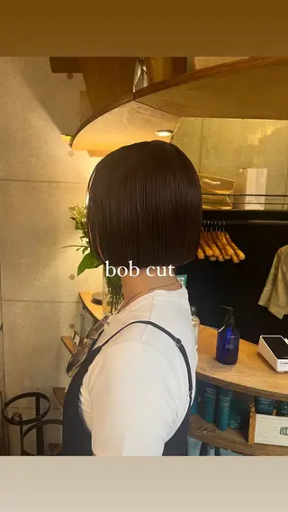 ショート カラー 🌱ぱっつとボブカ ット🌱/Ryotaのヘアスタイル