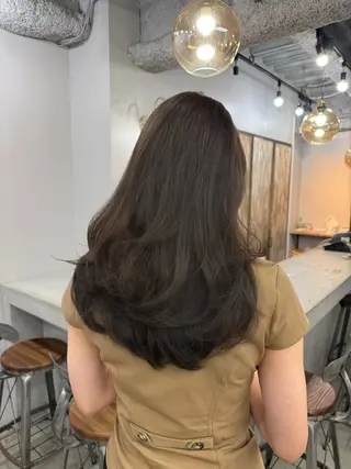 セミロング カラー 韓国ヘア🫧 KAZUTOのヘアスタイル