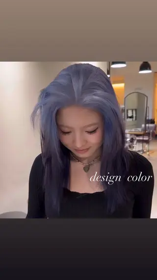 ミディアム カラー 💜ハイトーン💛 マジカルかいちゃんのヘアスタイル