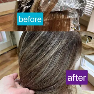 セミロング カラー 嘉手納美容室 ルアナエヴァのヘアスタイル