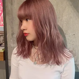 セミロング カラー レイズ 立川のヘアスタイル