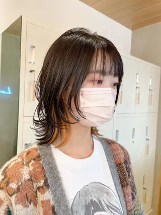 ミディアム カラー 横浜/ショート/ マンツーマン施術　丹のヘアスタイル