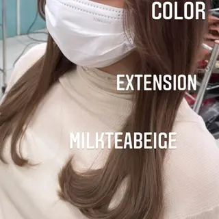 セミロング カラー エクステ🩵ブリーチ 韓国ヘア🩵KAEのヘアスタイル