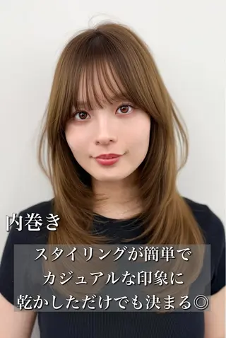 セミロング 透明感カラー🩶 ×小顔カット難波のヘアスタイル