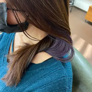 ロング カラー 💜推しインナー カラー/菊池柊真💜のヘアスタイル