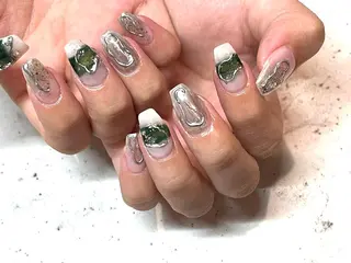 ネイル 韓国/ワンホン/長さ 出しつけ放題🎀のネイルデザイン