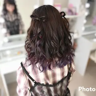 ミディアム ヘアアレンジ 麻優 ヘアセットのヘアスタイル