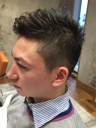 ショート ミディアム カラー パーマ メンズ Soleria 田中慎一のヘアスタイル