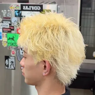 ショート カラー メンズ カラー特化/海外系/ ハイライト/豊閃のヘアスタイル