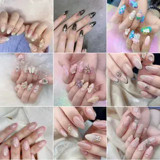 ネイル 渋谷／チップ長さ出し 👑アプレgel-xのネイルデザイン