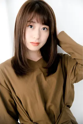 セミロング カラー パーマ ヘアアレンジ マツエク・マツパ アイブロウ Endearing 銀座/レイヤーカットのヘアスタイル