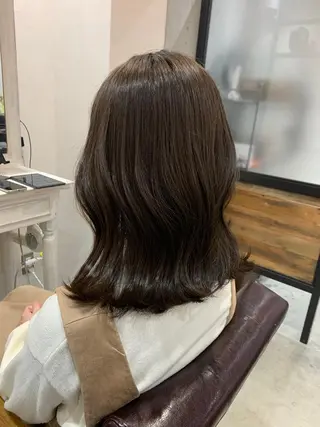 ミディアム カラー ヘアアレンジ kei🤎ベージュ /透明感カラー/博多のヘアスタイル
