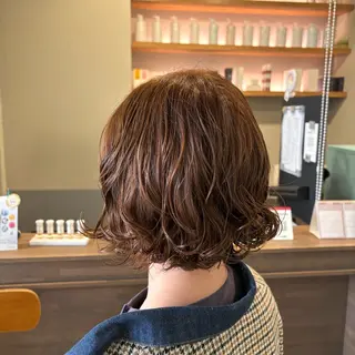 ミディアム カラー パーマ あべ ゆうかのヘアスタイル