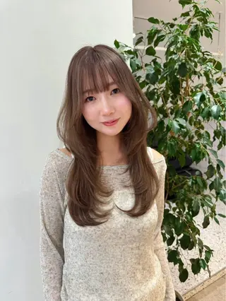 ロング カラー ハイトーン/縮毛矯正 AO俊介🌐のヘアスタイル