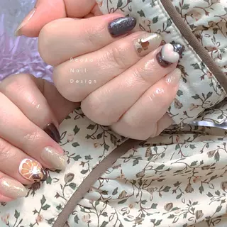 セミロング ネイル Blowe ニュアンスのネイルデザイン