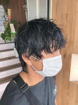 ショート カラー メンズ 【ブリーチ無しW】 【暗髪&暖色系】圭真のヘアスタイル