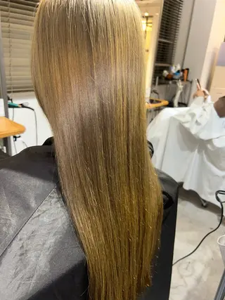 ロング カラー 栄/海外風カラー/ ナチュラル縮毛のヘアスタイル
