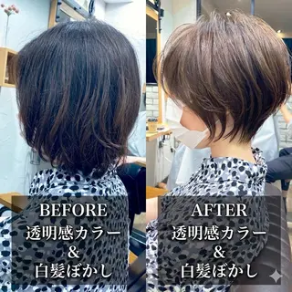 ショート カラー 透明感カラー🌿‬ 似合わせ特化/‬荒砂のヘアスタイル