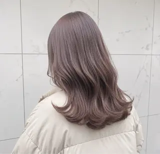 セミロング カラー 羽柴幸生✨透明感 カラー・ストレート✨のヘアスタイル