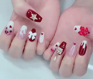 ネイル I-nailロング /ワンホン/キラキラのネイルデザイン