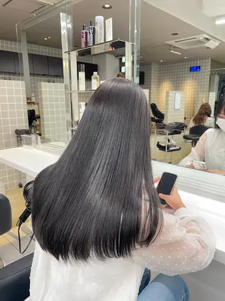 ミディアム カラー パーマ ヘアアレンジ メンズ キッズ ネイル マツエク・マツパ アイブロウ 🦋縮毛/韓国レイヤ ー/透明感カラー🦋のヘアスタイル