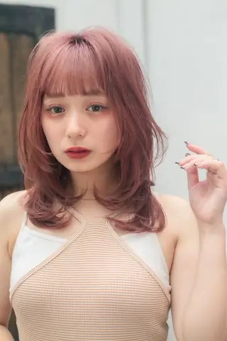 ミディアム カラー ヘアアレンジ ⭐️巻ける縮毛矯正/ レイヤー to-kiのヘアスタイル